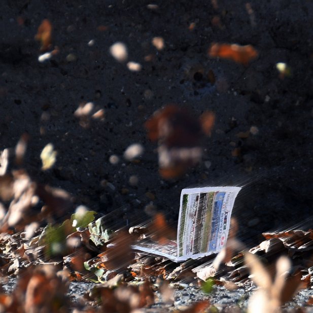 vent feuilles et papiers