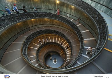 ROME , Escalier Elipsoïde double au Musée du Vatican ( dit de Bramante )