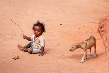 La petite fille et le chien